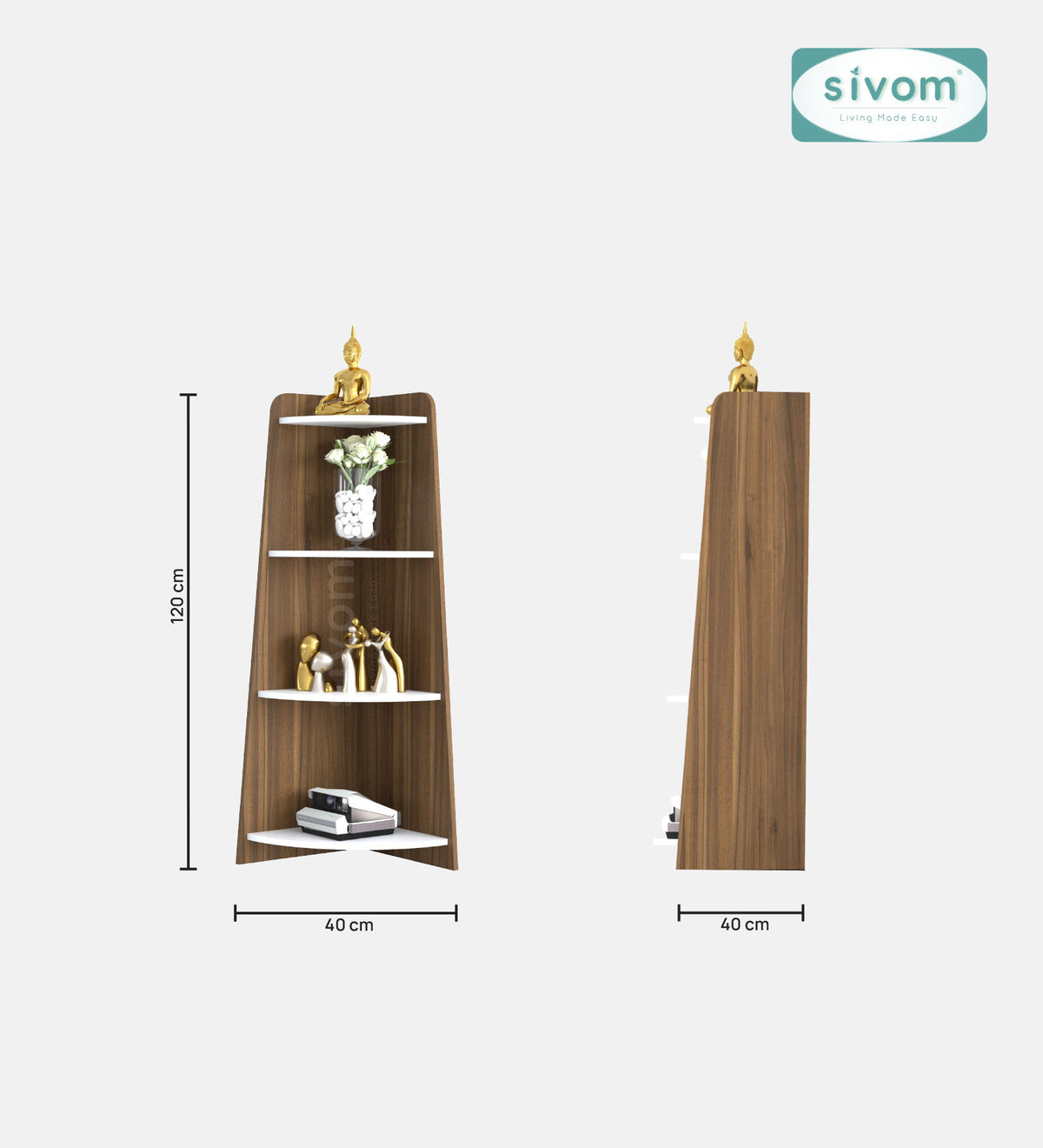 SIVOM Patio Multipurpose Storage Unit Engineered Wood Free Standing Cabinet for Modern Homes | Elegant Design & Premium Finish