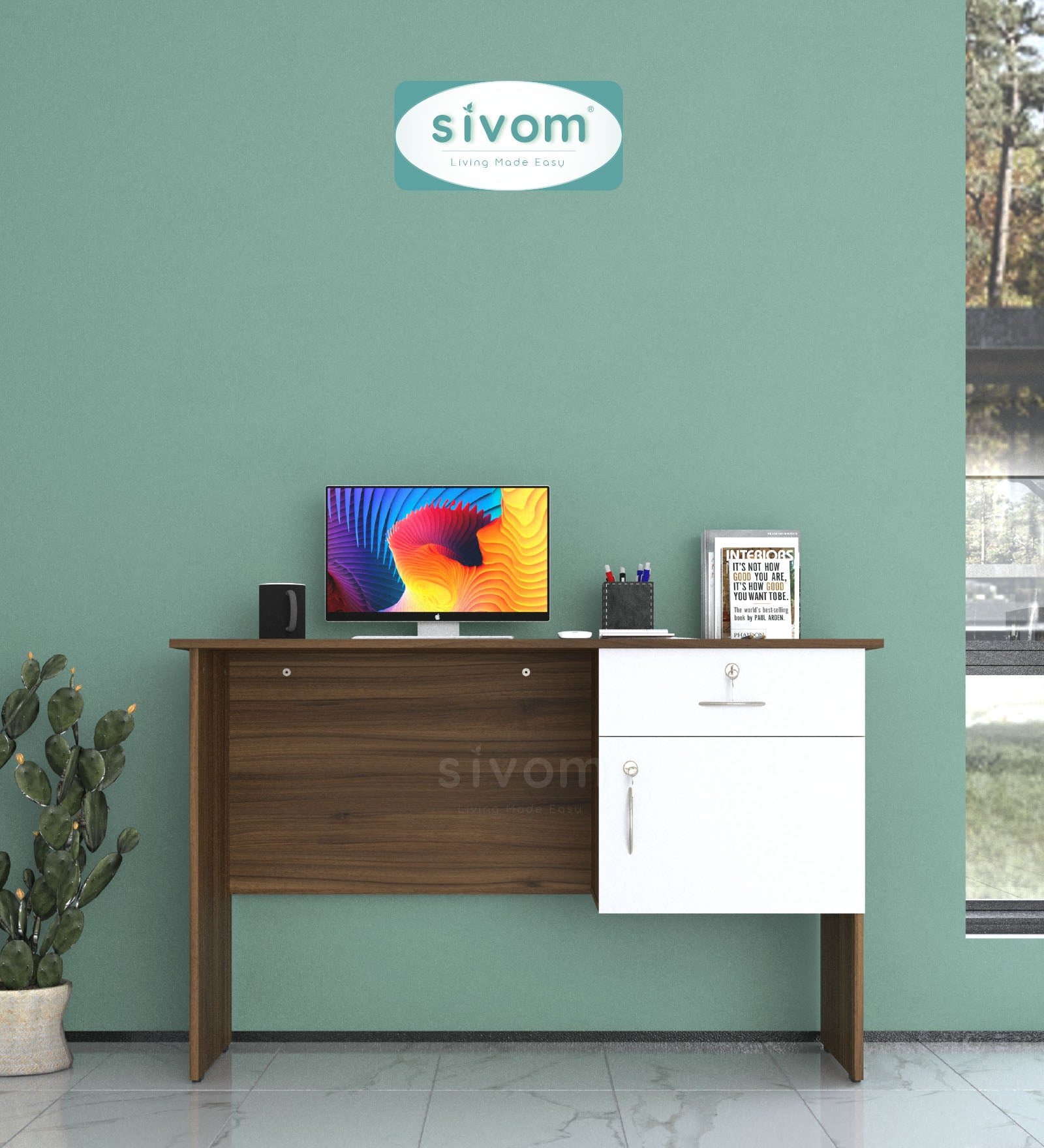 Sivom SIVOM Pearl Multipurpose Study/Home/Office Table Engineered Wood Study Table for Modern Homes | Elegant Design & Premium Finish