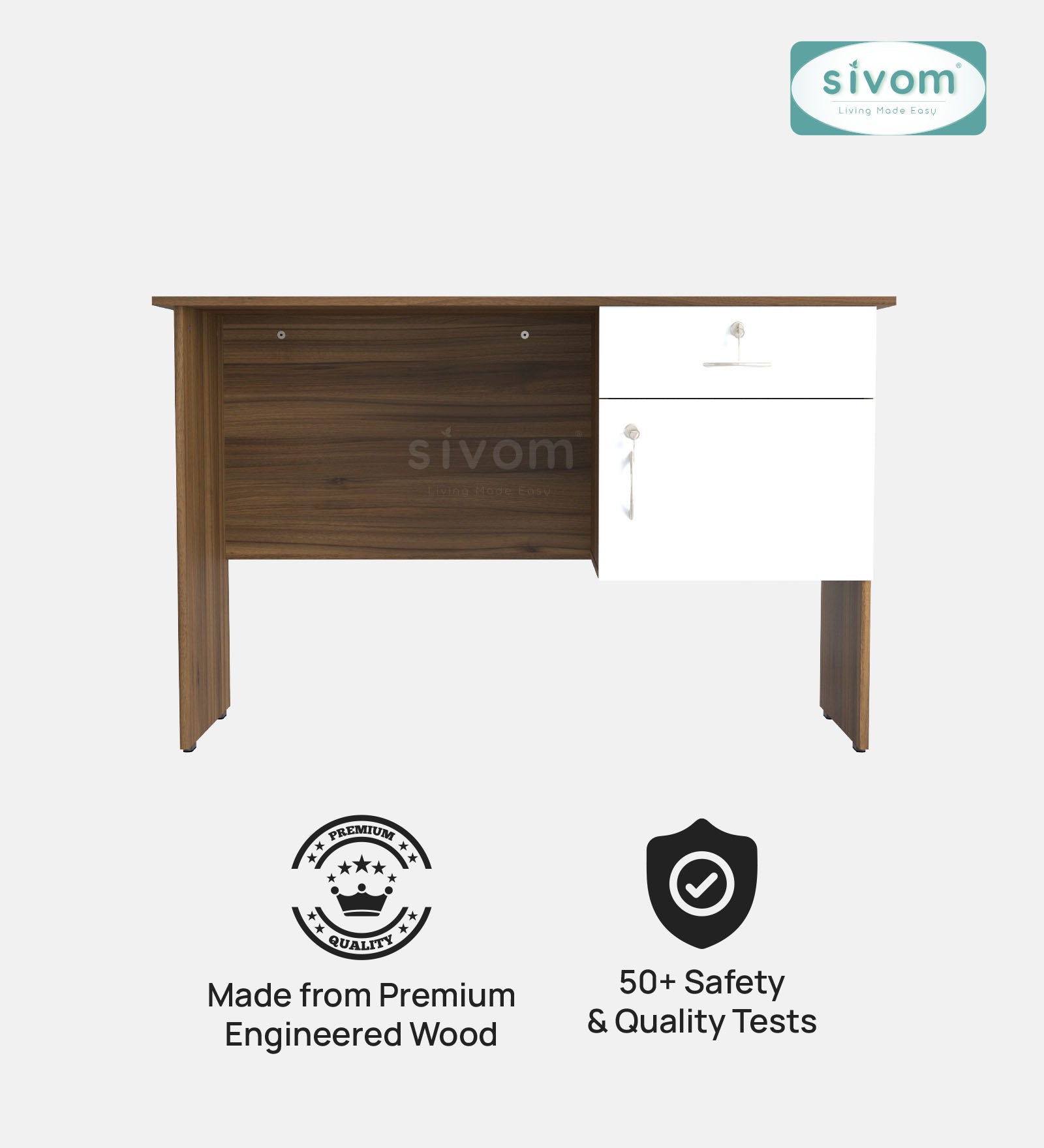 Sivom SIVOM Pearl Multipurpose Study/Home/Office Table Engineered Wood Study Table for Modern Homes | Elegant Design & Premium Finish