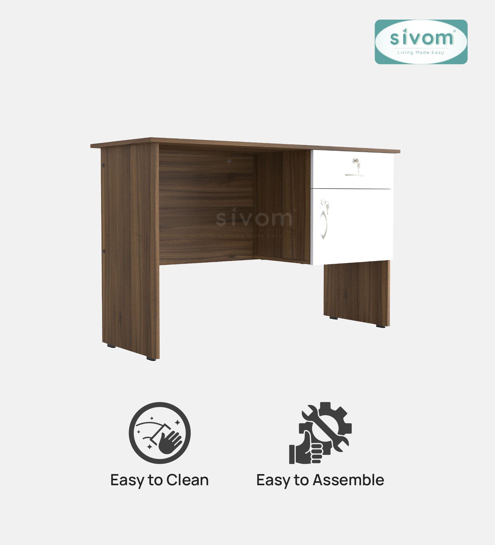 Sivom SIVOM Pearl Multipurpose Study/Home/Office Table Engineered Wood Study Table for Modern Homes | Elegant Design & Premium Finish
