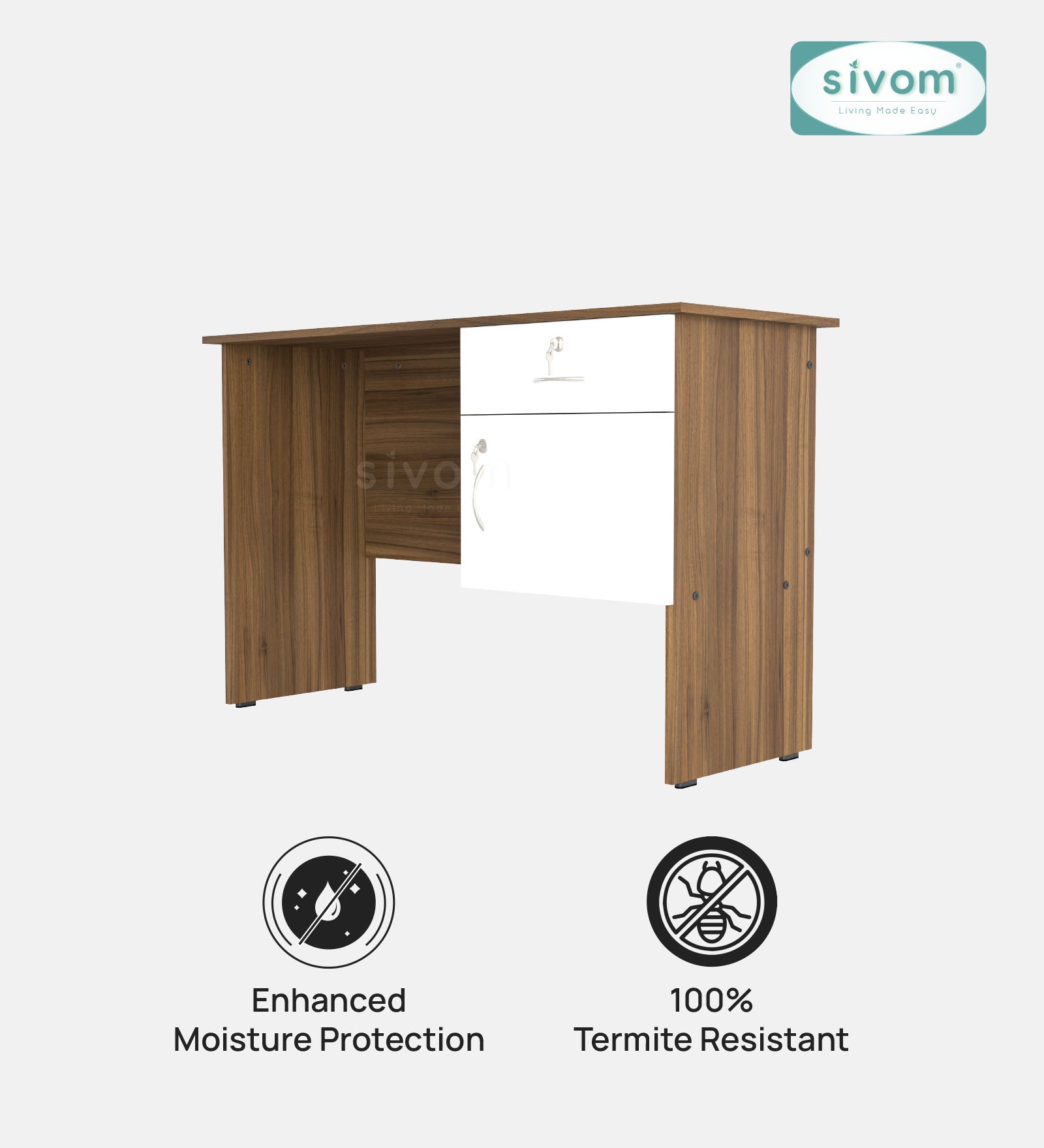 Sivom SIVOM Pearl Multipurpose Study/Home/Office Table Engineered Wood Study Table for Modern Homes | Elegant Design & Premium Finish
