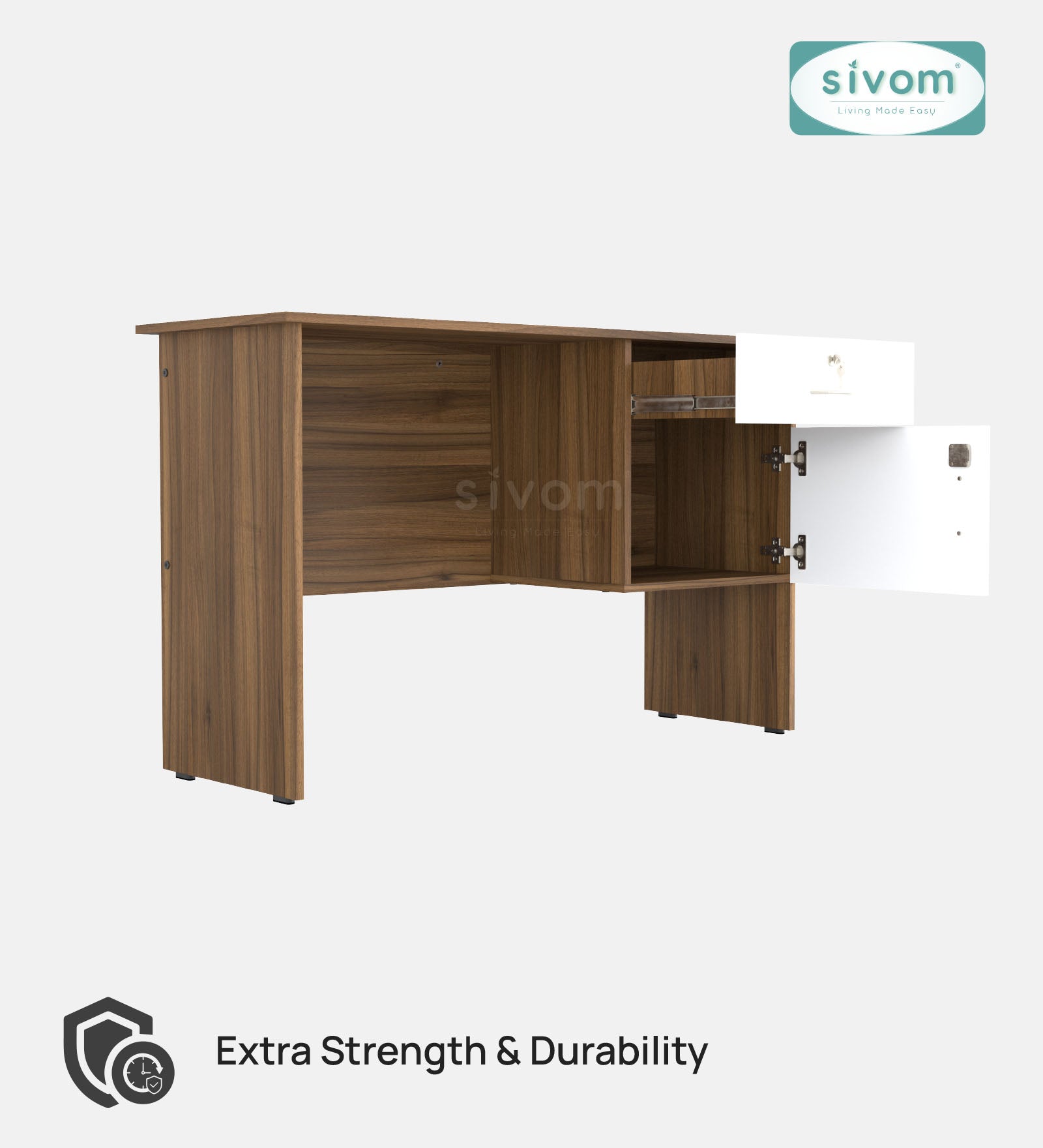 Sivom SIVOM Pearl Multipurpose Study/Home/Office Table Engineered Wood Study Table for Modern Homes | Elegant Design & Premium Finish