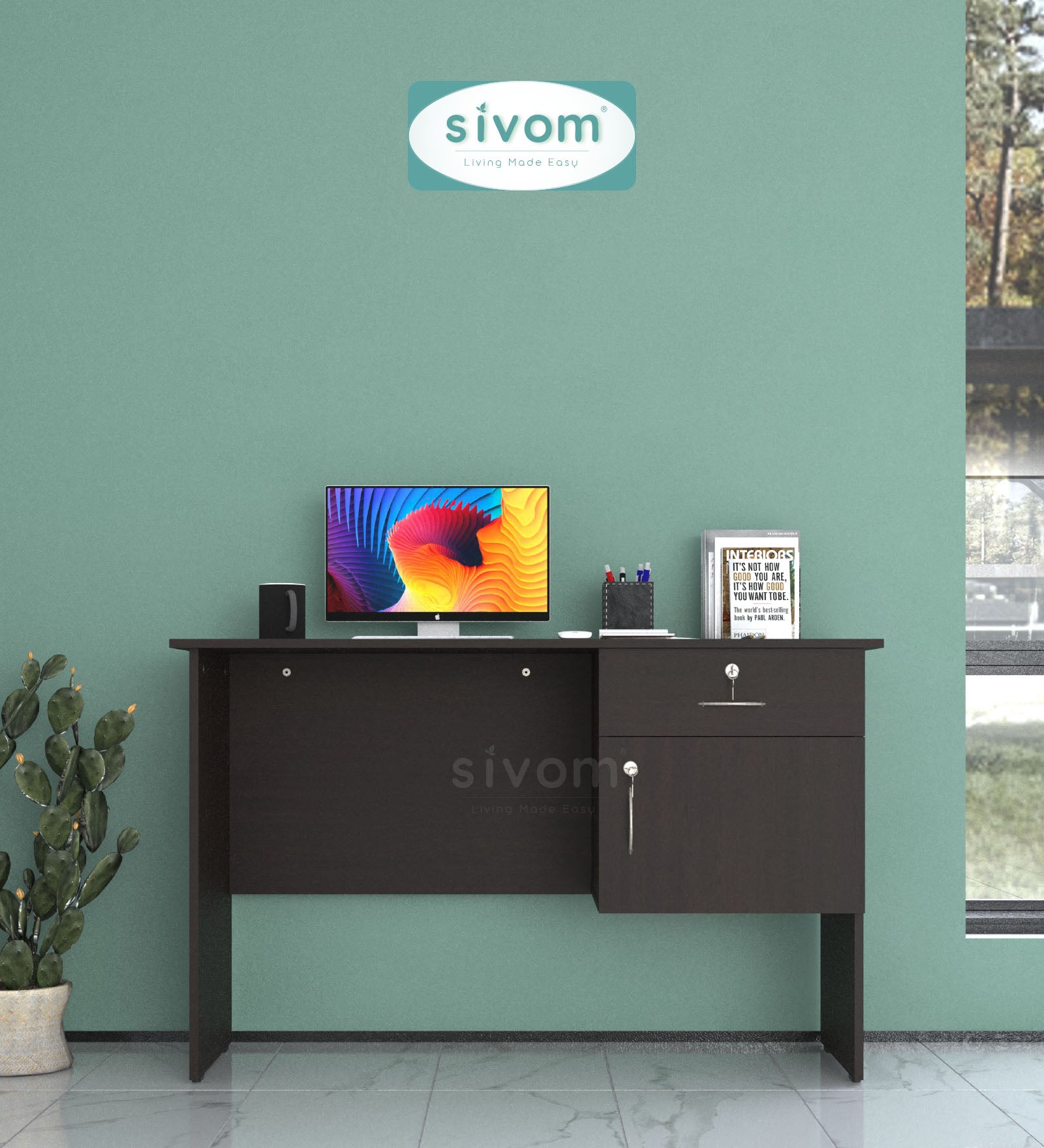 Sivom SIVOM Pearl Multipurpose Study/Home/Office Table Engineered Wood Study Table for Modern Homes | Elegant Design & Premium Finish