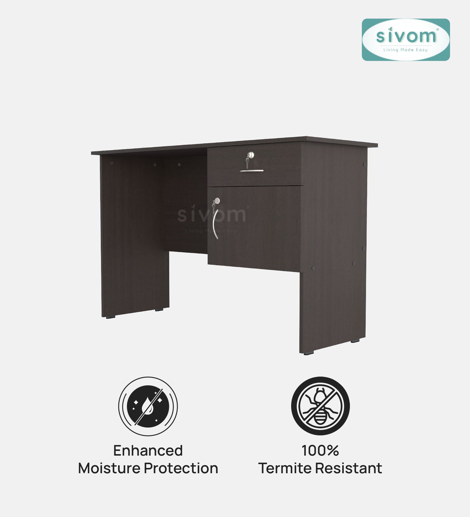 Sivom SIVOM Pearl Multipurpose Study/Home/Office Table Engineered Wood Study Table for Modern Homes | Elegant Design & Premium Finish