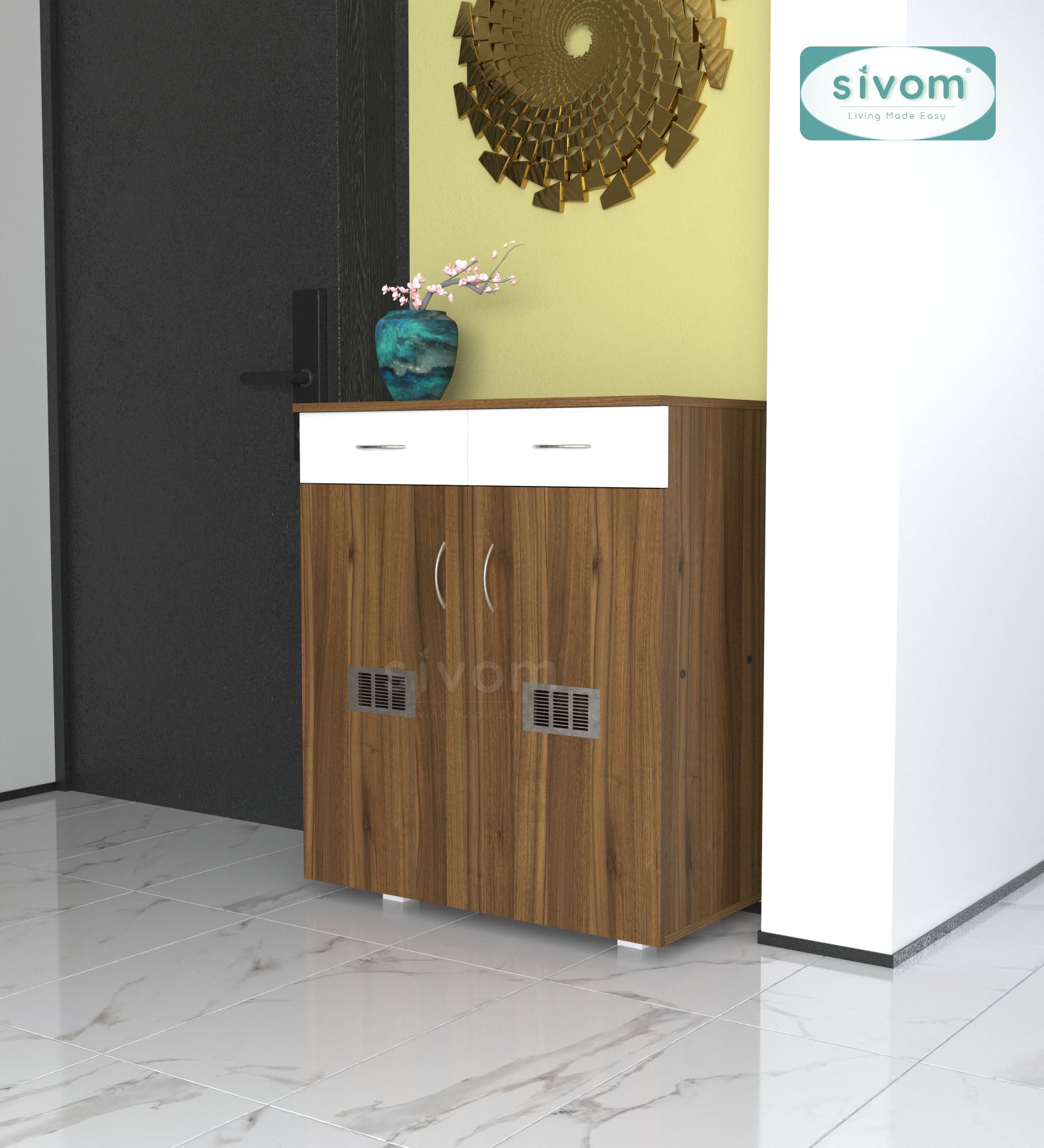 Sivom SIVOM PENSEL Engineered Wood Shoe Stand (, 6 Shelves, Knock Down) for Modern Homes | Elegant Design & Premium Finish
