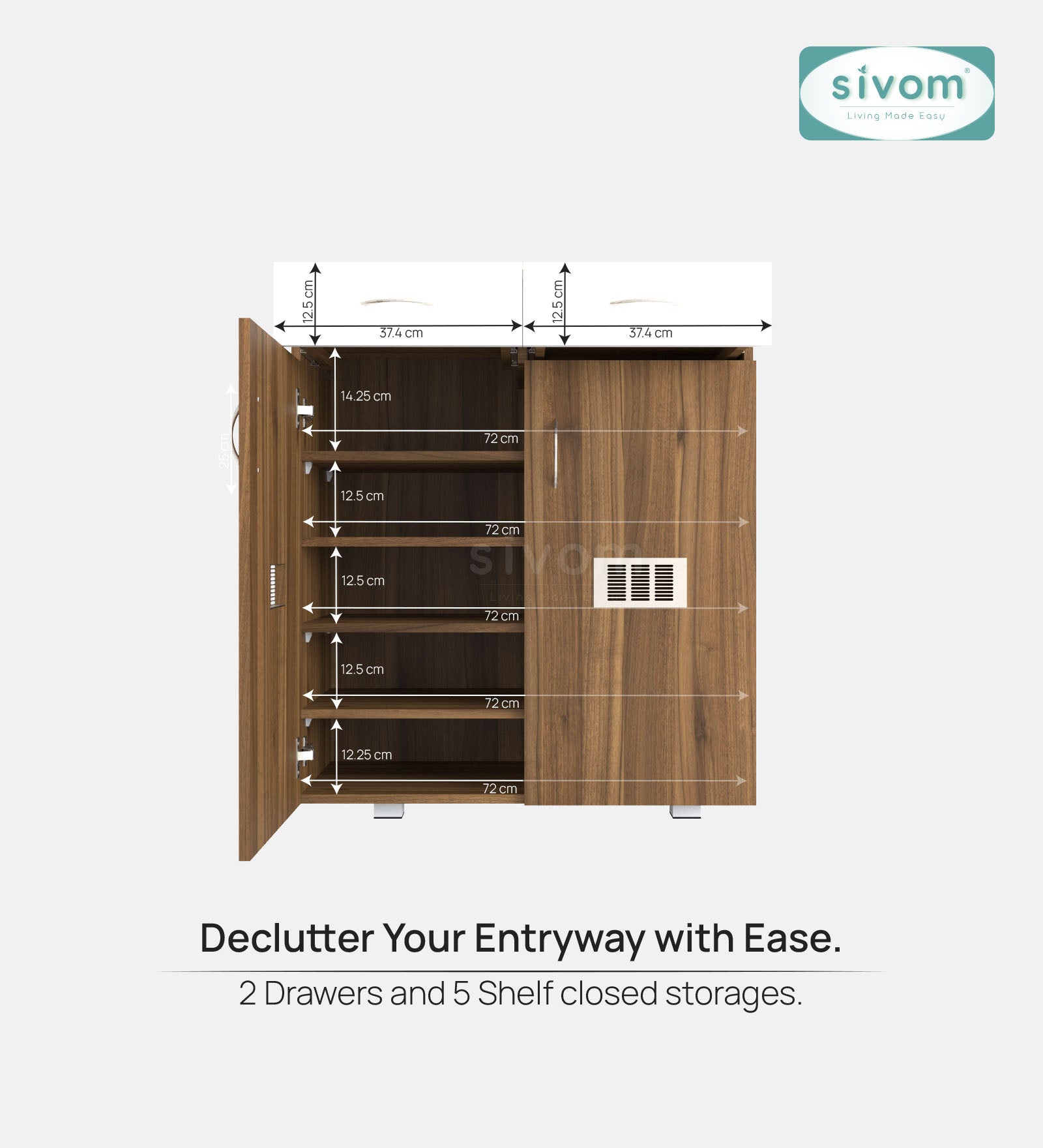 Sivom SIVOM PENSEL Engineered Wood Shoe Stand (, 6 Shelves, Knock Down) for Modern Homes | Elegant Design & Premium Finish
