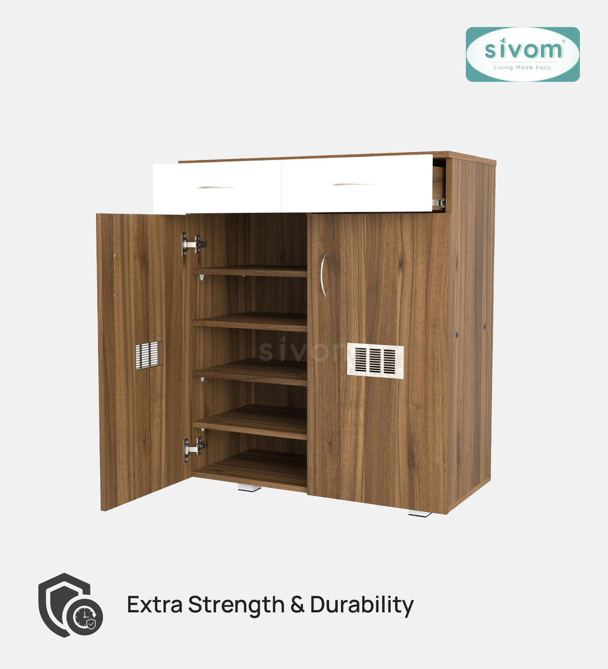 Sivom SIVOM PENSEL Engineered Wood Shoe Stand (, 6 Shelves, Knock Down) for Modern Homes | Elegant Design & Premium Finish