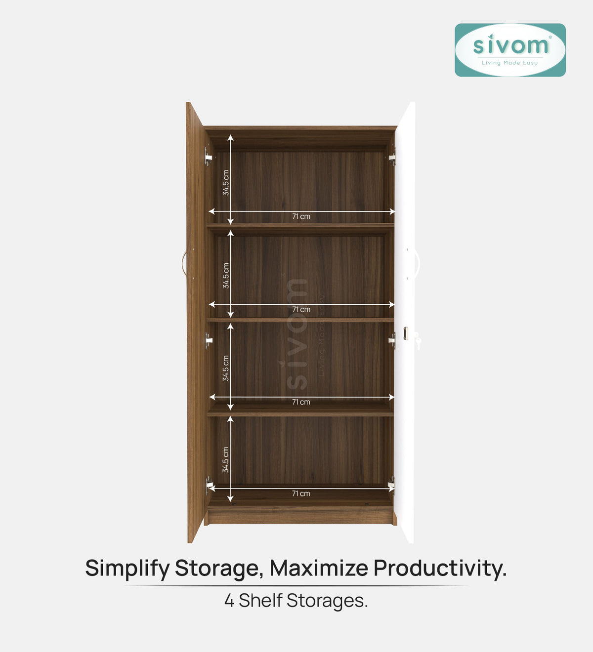 Sivom SIVOM PETAL Multipurpose Storage Drawer/Study/Home/Office Engineered Wood Close Book Shelf for Modern Homes | Elegant Design & Premium Finish (Copy) (Copy) (Copy) (Copy) (Copy) (Copy)