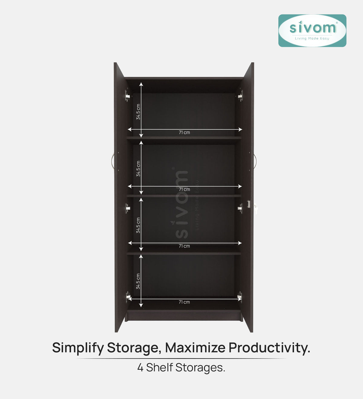 Sivom SIVOM PETAL Multipurpose Storage Drawer/Study/Home/Office Engineered Wood Close Book Shelf for Modern Homes | Elegant Design & Premium Finish (Copy) (Copy) (Copy) (Copy) (Copy) (Copy)