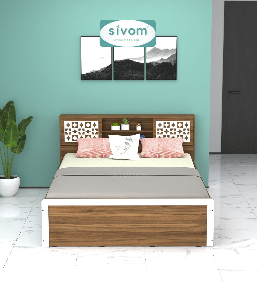 Sivom SIVOM Phoenix Modular Box Bed with Storage Engineered Wood Queen Box Bed for Modern Homes | Elegant Design & Premium Finish