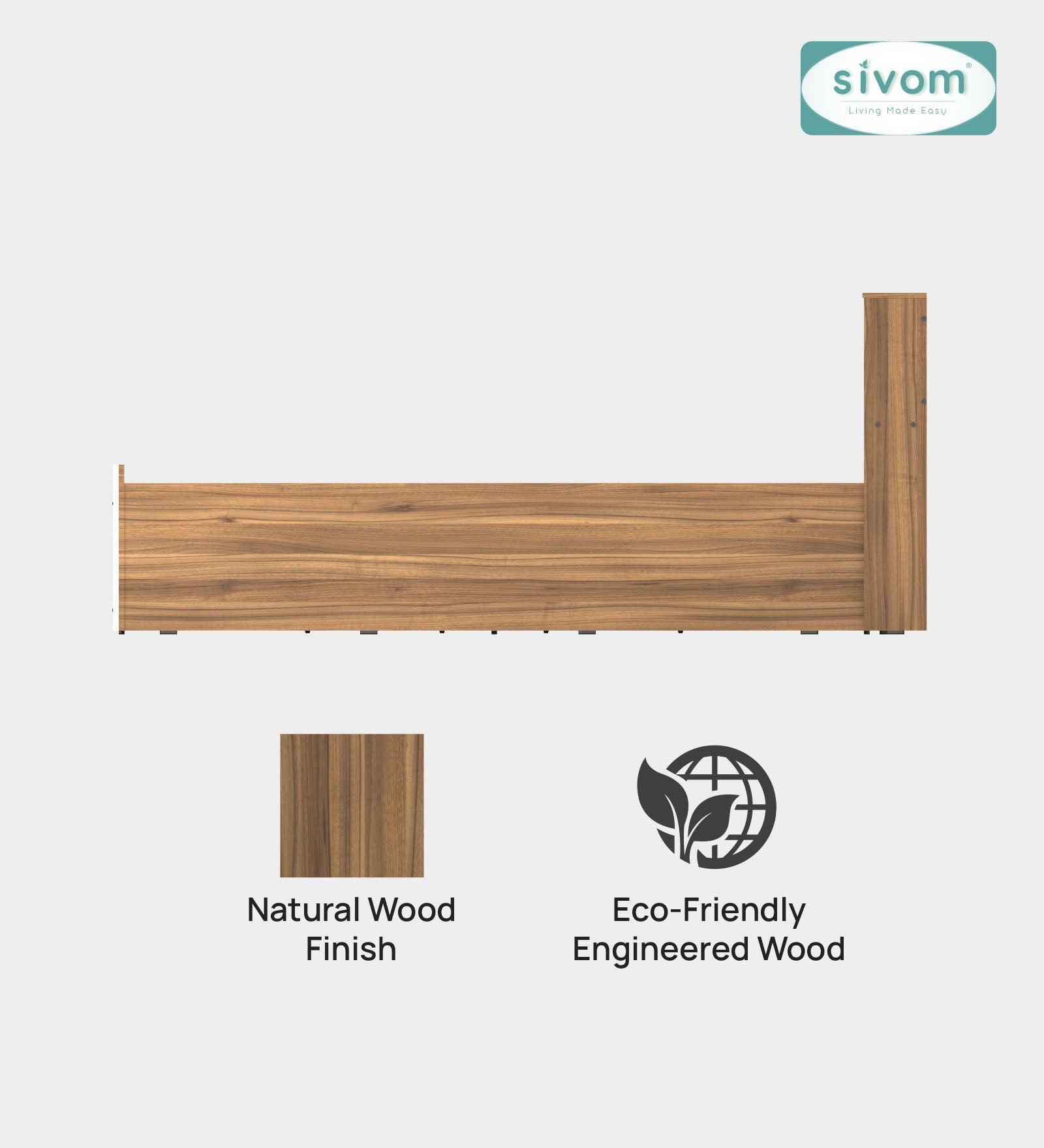 Sivom SIVOM Phoenix Modular Box Bed with Storage Engineered Wood Queen Box Bed for Modern Homes | Elegant Design & Premium Finish