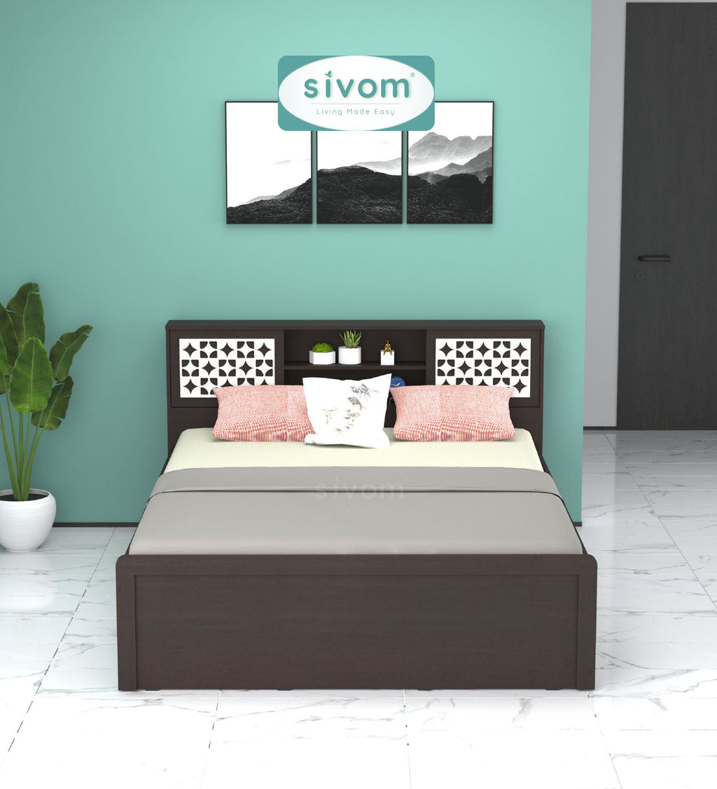 Sivom SIVOM Phoenix Modular Box Bed with Storage Engineered Wood Queen Box Bed for Modern Homes | Elegant Design & Premium Finish