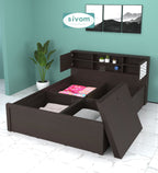 Sivom SIVOM Phoenix Modular Box Bed with Storage Engineered Wood Queen Box Bed for Modern Homes | Elegant Design & Premium Finish