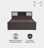 Sivom SIVOM Phoenix Modular Box Bed with Storage Engineered Wood Queen Box Bed for Modern Homes | Elegant Design & Premium Finish