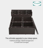 Sivom SIVOM Phoenix Modular Box Bed with Storage Engineered Wood Queen Box Bed for Modern Homes | Elegant Design & Premium Finish