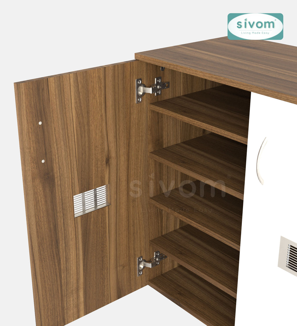 Sivom SIVOM PLATO Engineered Wood Shoe Stand (, 6 Shelves, Knock Down) for Modern Homes | Elegant Design & Premium Finish