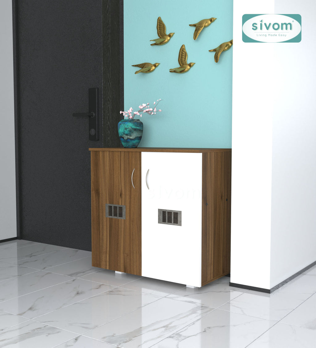 Sivom SIVOM PLATO Engineered Wood Shoe Stand (, 6 Shelves, Knock Down) for Modern Homes | Elegant Design & Premium Finish