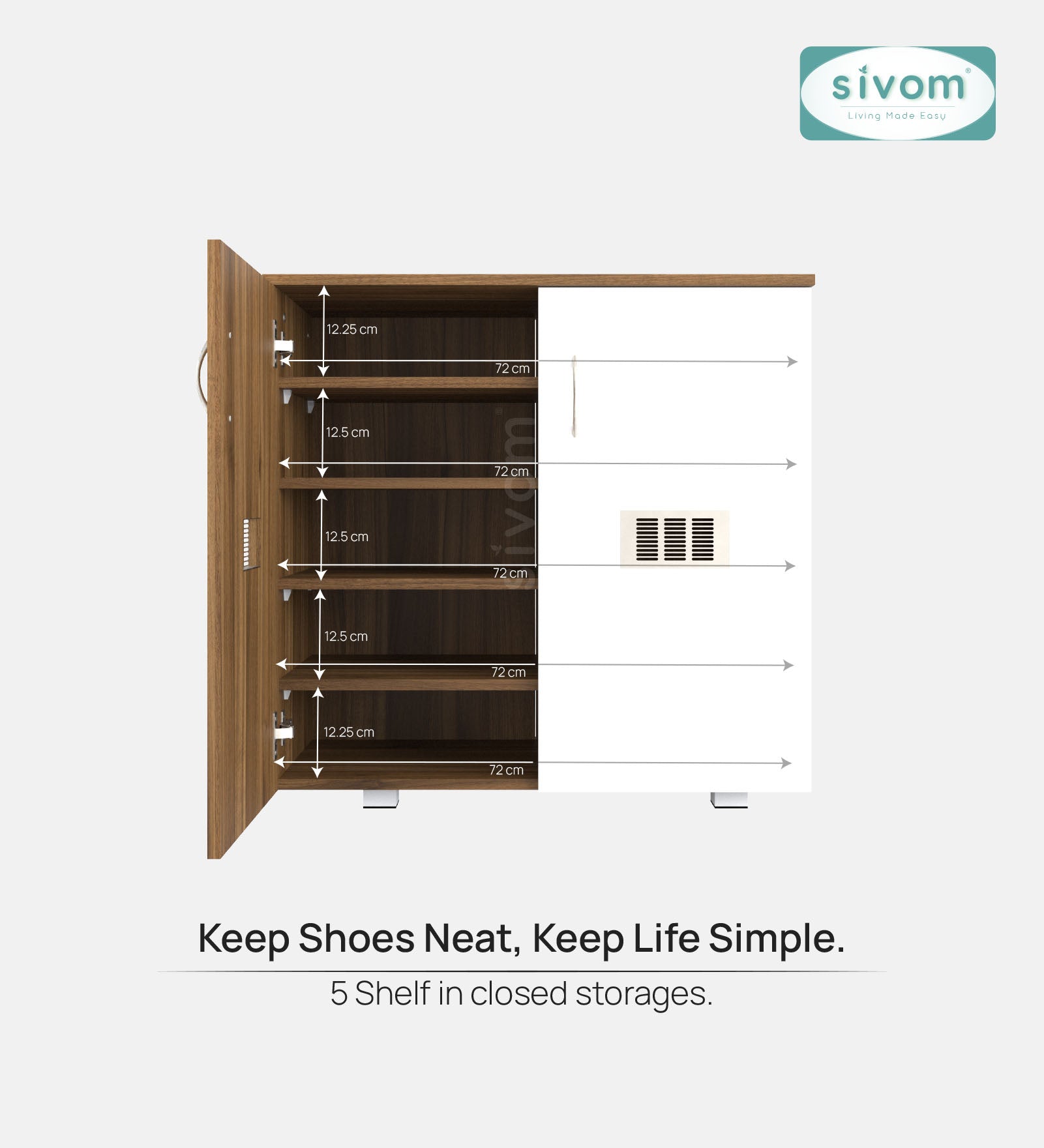 Sivom SIVOM PLATO Engineered Wood Shoe Stand (, 6 Shelves, Knock Down) for Modern Homes | Elegant Design & Premium Finish