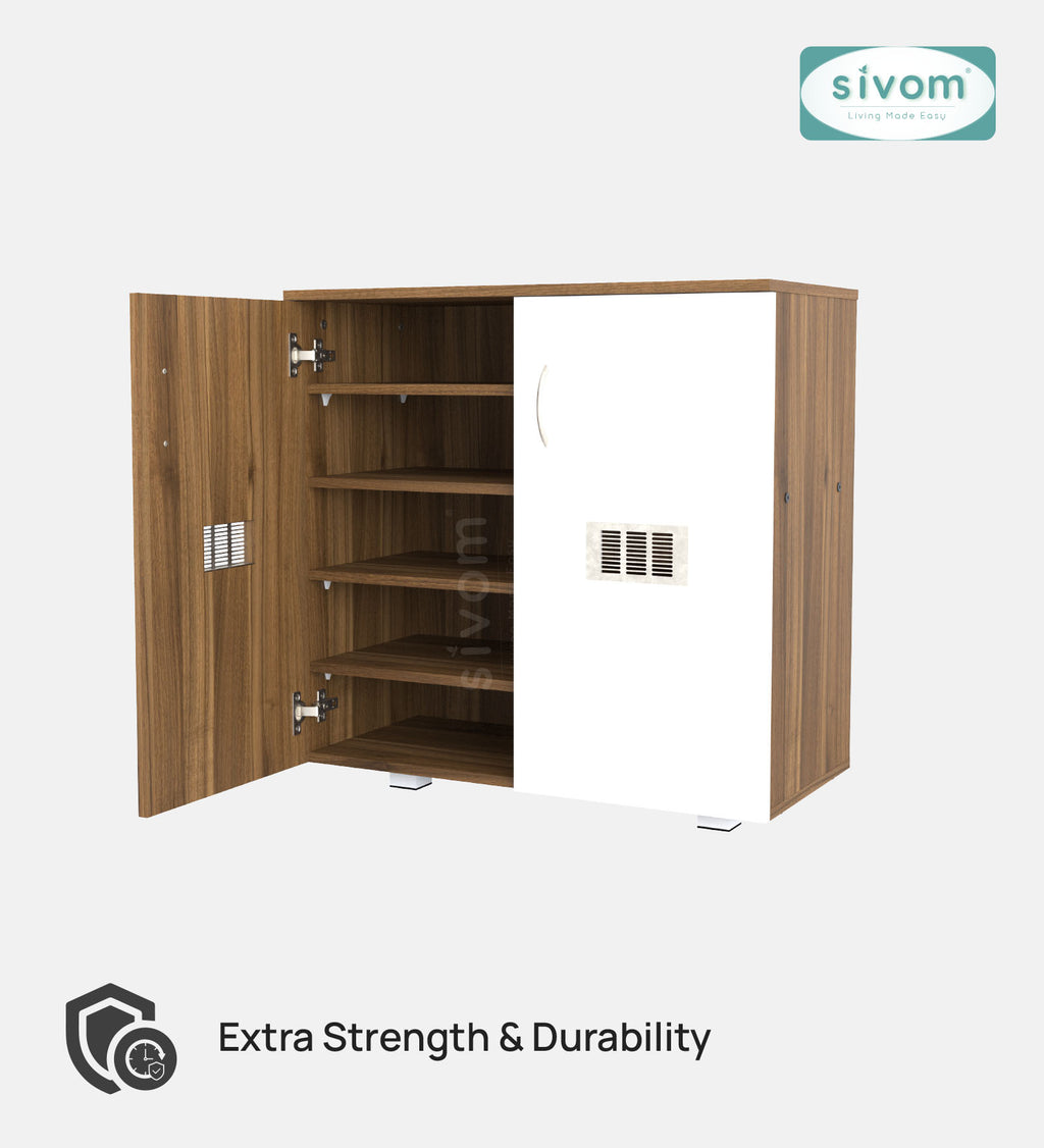 Sivom SIVOM PLATO Engineered Wood Shoe Stand (, 6 Shelves, Knock Down) for Modern Homes | Elegant Design & Premium Finish