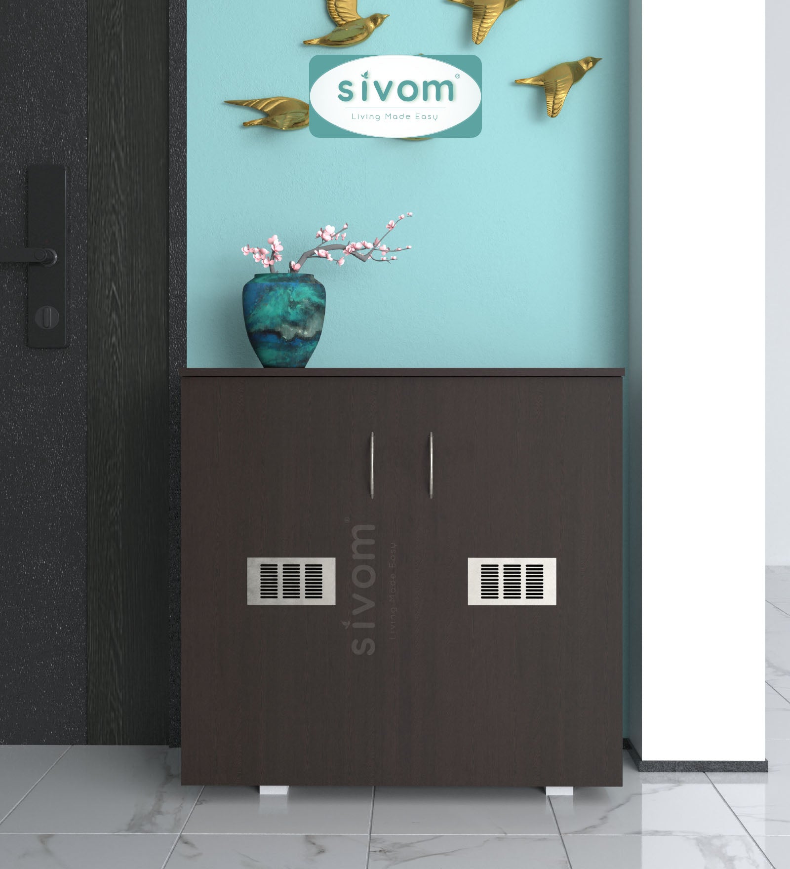 Sivom SIVOM PLATO Engineered Wood Shoe Stand (, 6 Shelves, Knock Down) for Modern Homes | Elegant Design & Premium Finish