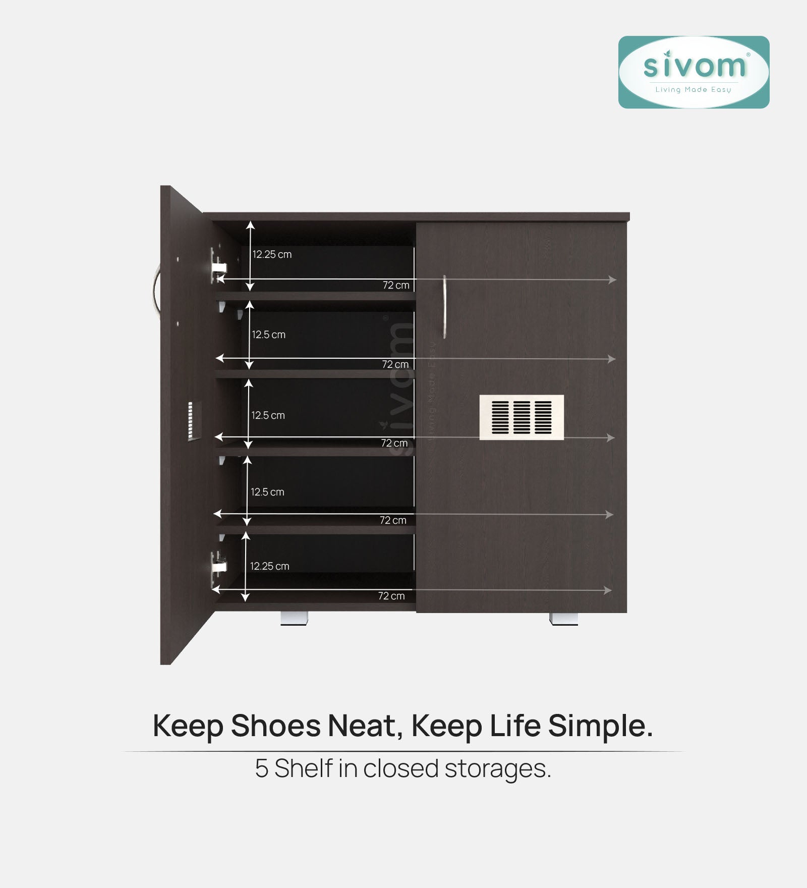 Sivom SIVOM PLATO Engineered Wood Shoe Stand (, 6 Shelves, Knock Down) for Modern Homes | Elegant Design & Premium Finish
