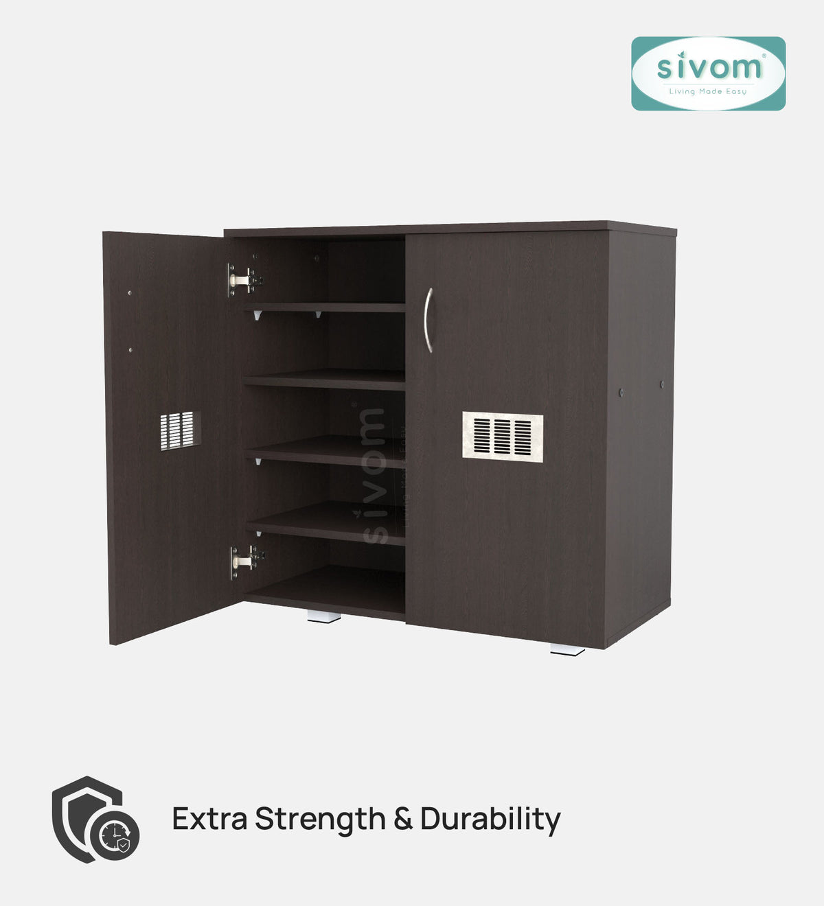 Sivom SIVOM PLATO Engineered Wood Shoe Stand (, 6 Shelves, Knock Down) for Modern Homes | Elegant Design & Premium Finish