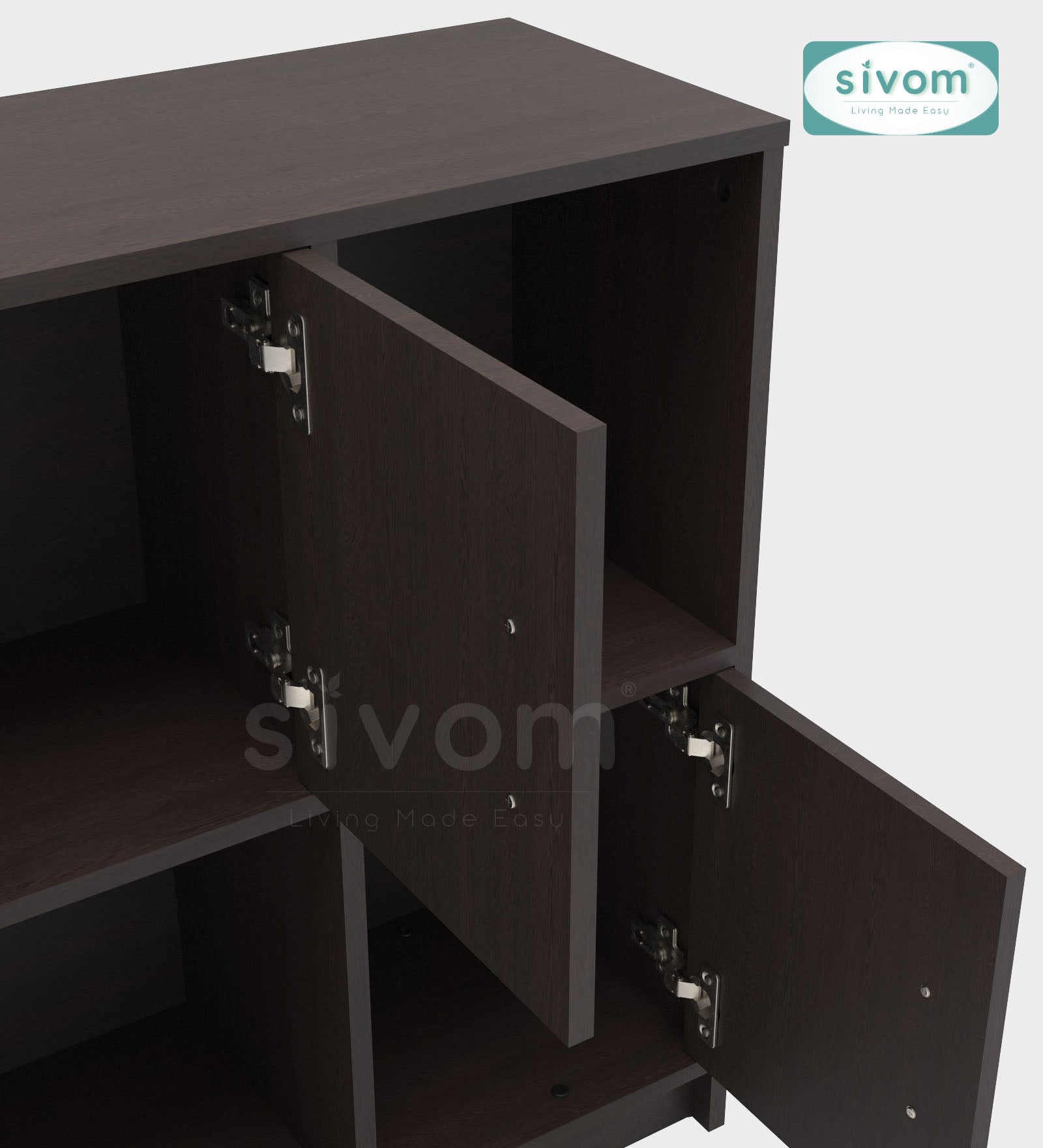 Sivom SIVOM Plaza Multipurpose Storage Unit/ Engineered Wood Free Standing Cabinet for Modern Homes | Elegant Design & Premium Finish