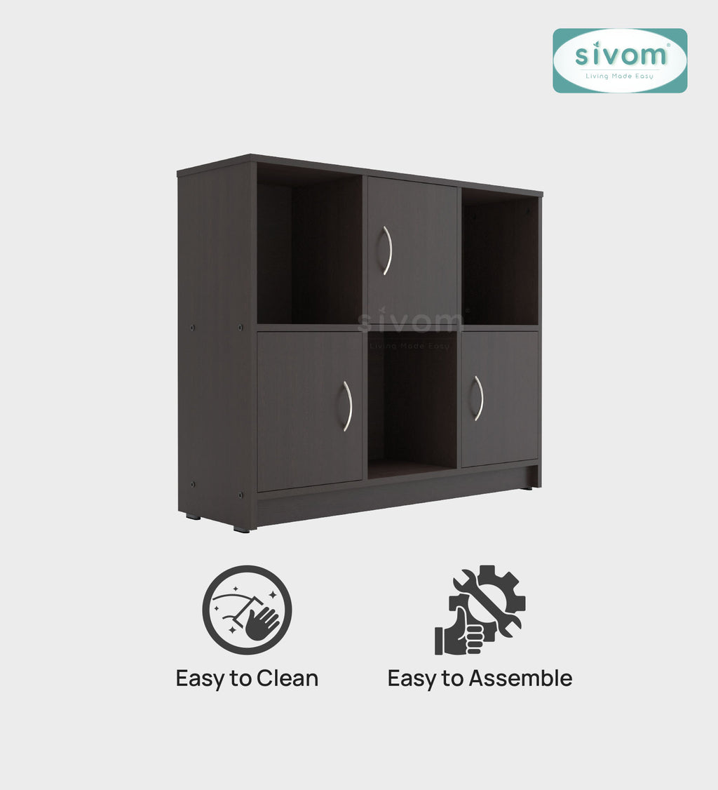 Sivom SIVOM Plaza Multipurpose Storage Unit/ Engineered Wood Free Standing Cabinet for Modern Homes | Elegant Design & Premium Finish
