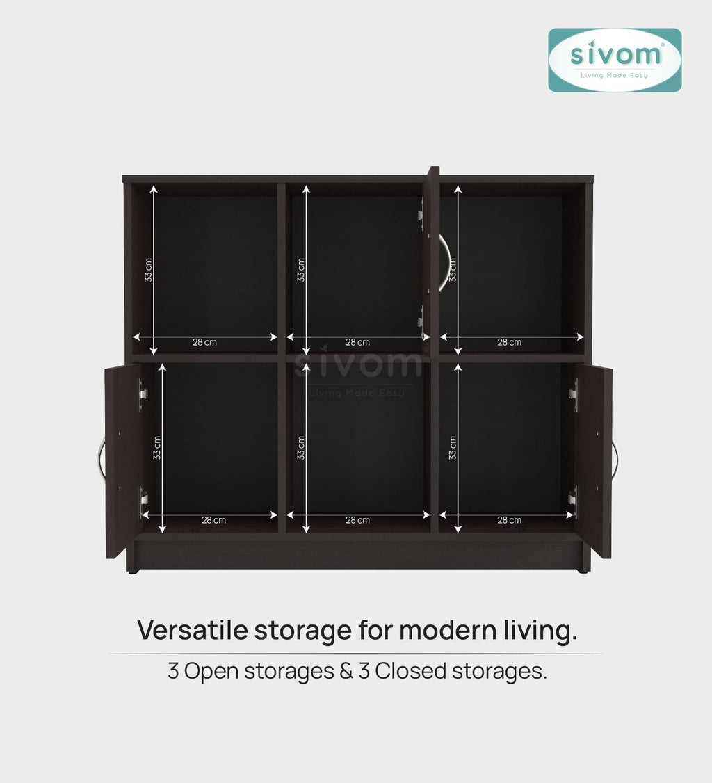 Sivom SIVOM Plaza Multipurpose Storage Unit/ Engineered Wood Free Standing Cabinet for Modern Homes | Elegant Design & Premium Finish