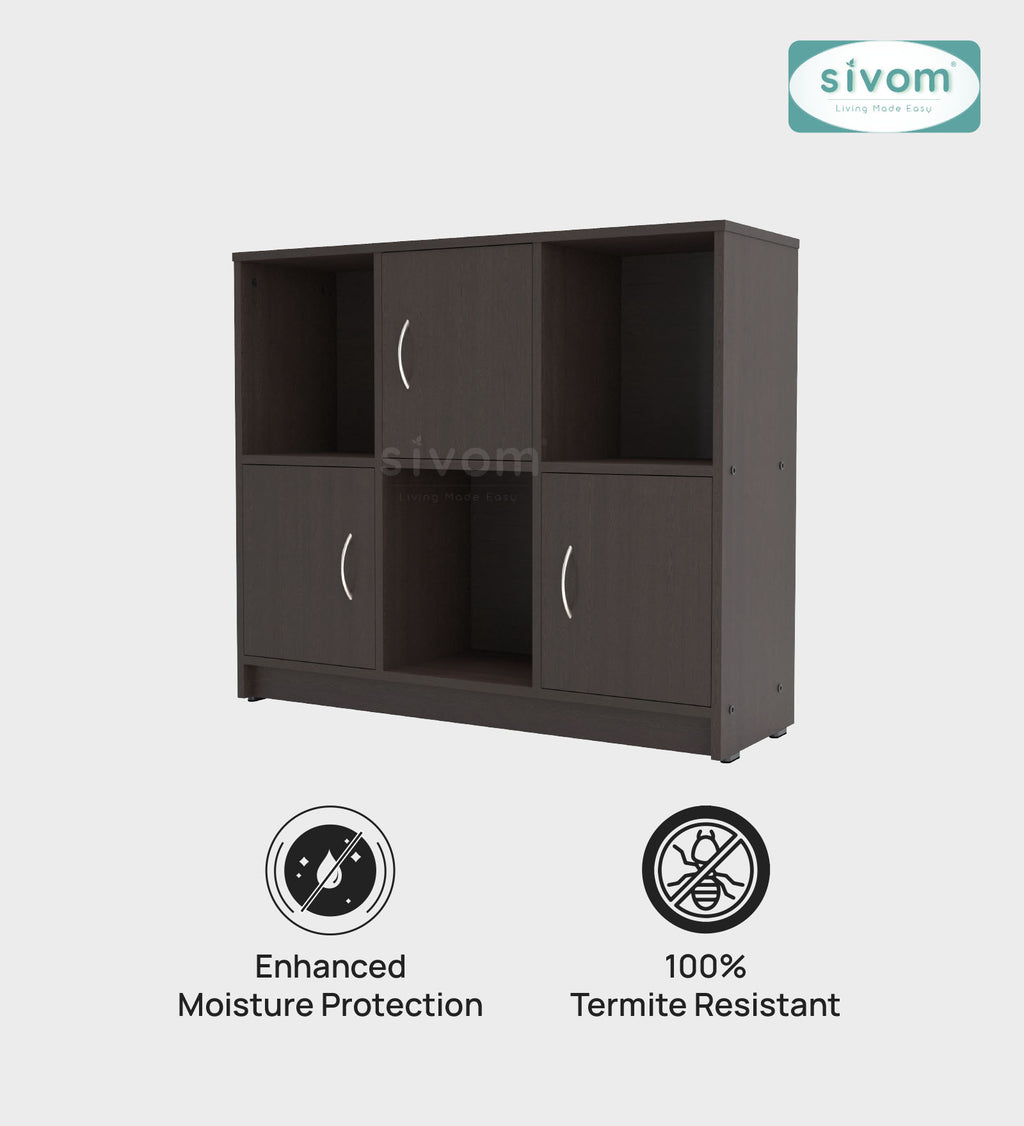 Sivom SIVOM Plaza Multipurpose Storage Unit/ Engineered Wood Free Standing Cabinet for Modern Homes | Elegant Design & Premium Finish