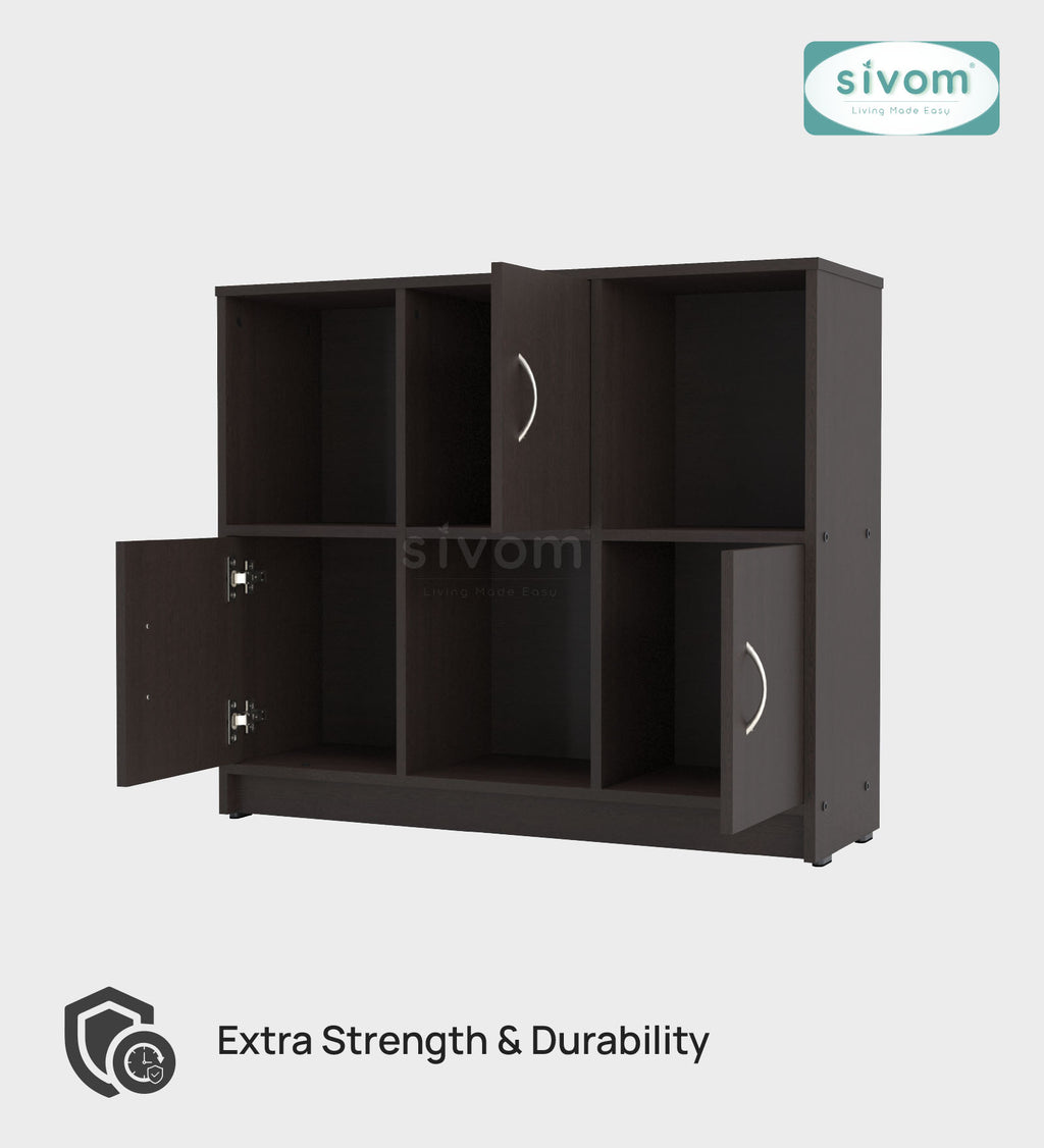 Sivom SIVOM Plaza Multipurpose Storage Unit/ Engineered Wood Free Standing Cabinet for Modern Homes | Elegant Design & Premium Finish