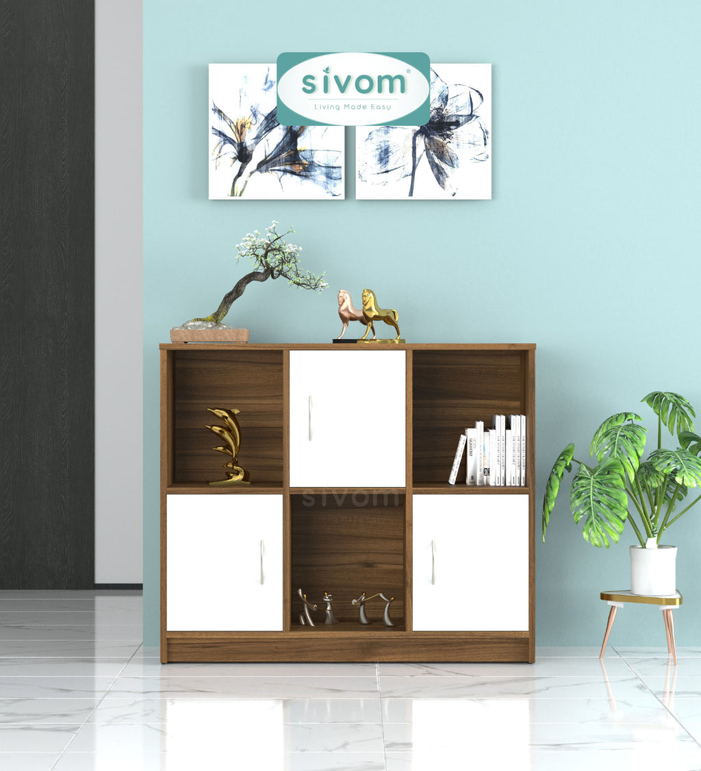 Sivom SIVOM Plaza Multipurpose Storage Unit/ Engineered Wood Free Standing Cabinet for Modern Homes | Elegant Design & Premium Finish