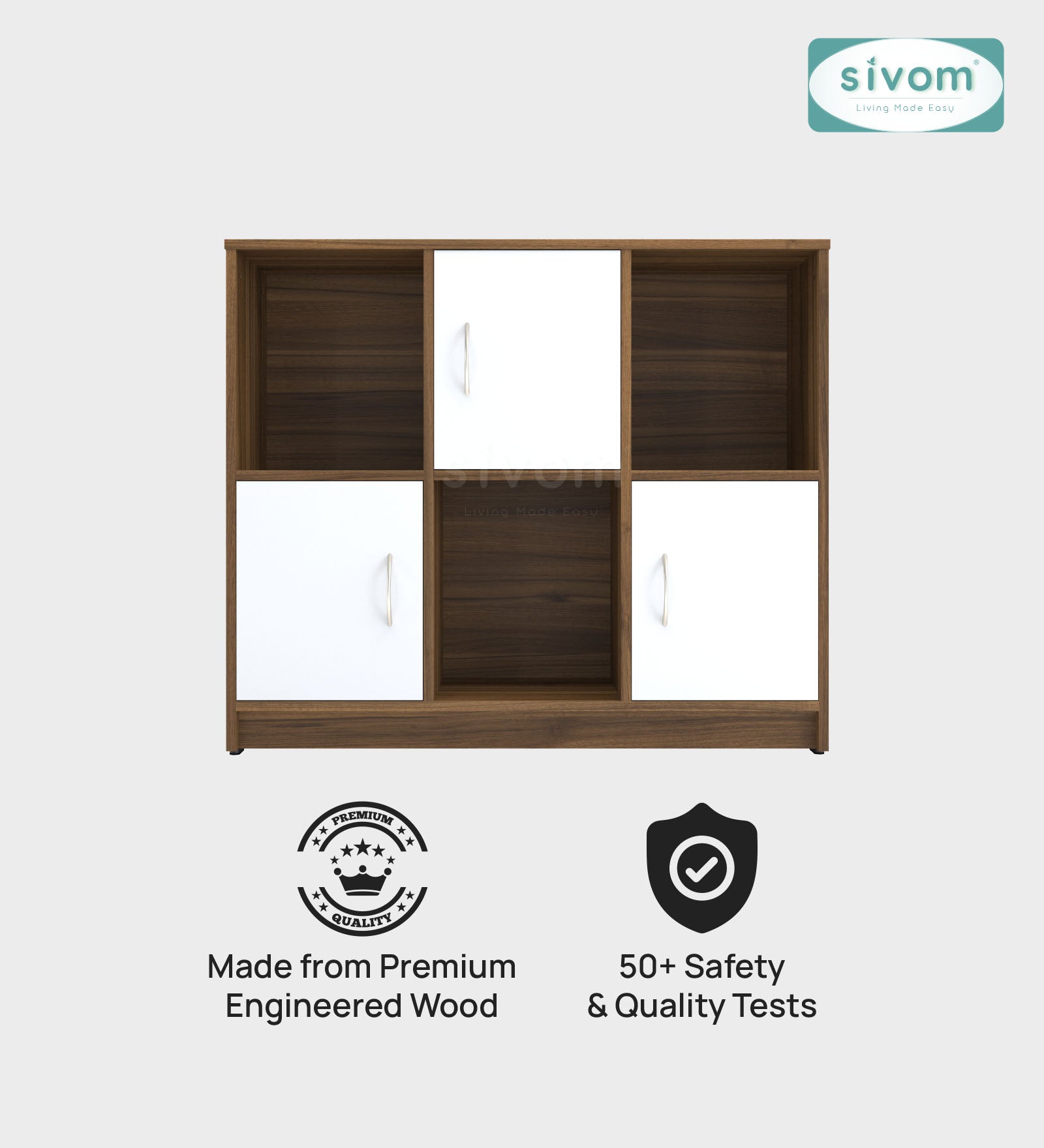 Sivom SIVOM Plaza Multipurpose Storage Unit/ Engineered Wood Free Standing Cabinet for Modern Homes | Elegant Design & Premium Finish