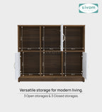 Sivom SIVOM Plaza Multipurpose Storage Unit/ Engineered Wood Free Standing Cabinet for Modern Homes | Elegant Design & Premium Finish