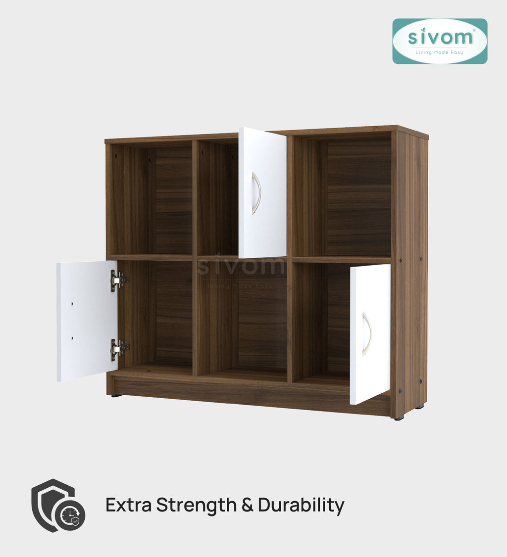 Sivom SIVOM Plaza Multipurpose Storage Unit/ Engineered Wood Free Standing Cabinet for Modern Homes | Elegant Design & Premium Finish