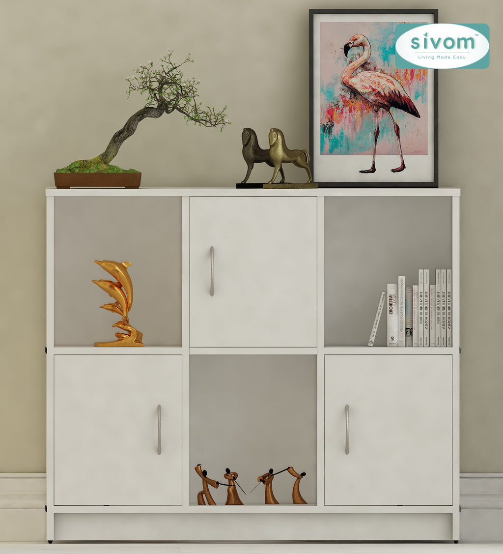 Sivom SIVOM Plaza Multipurpose Storage Unit/ Engineered Wood Free Standing Cabinet for Modern Homes | Elegant Design & Premium Finish