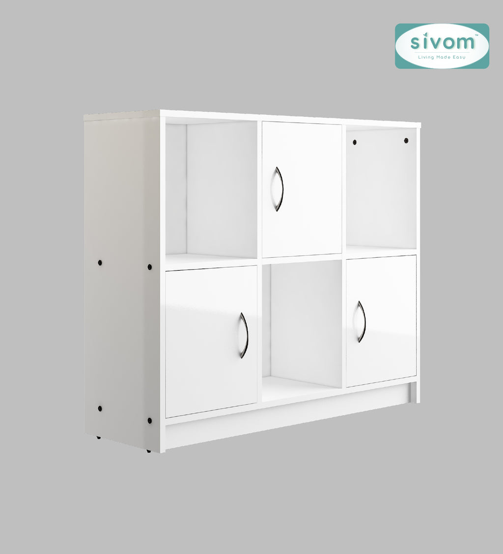 Sivom SIVOM Plaza Multipurpose Storage Unit/ Engineered Wood Free Standing Cabinet for Modern Homes | Elegant Design & Premium Finish