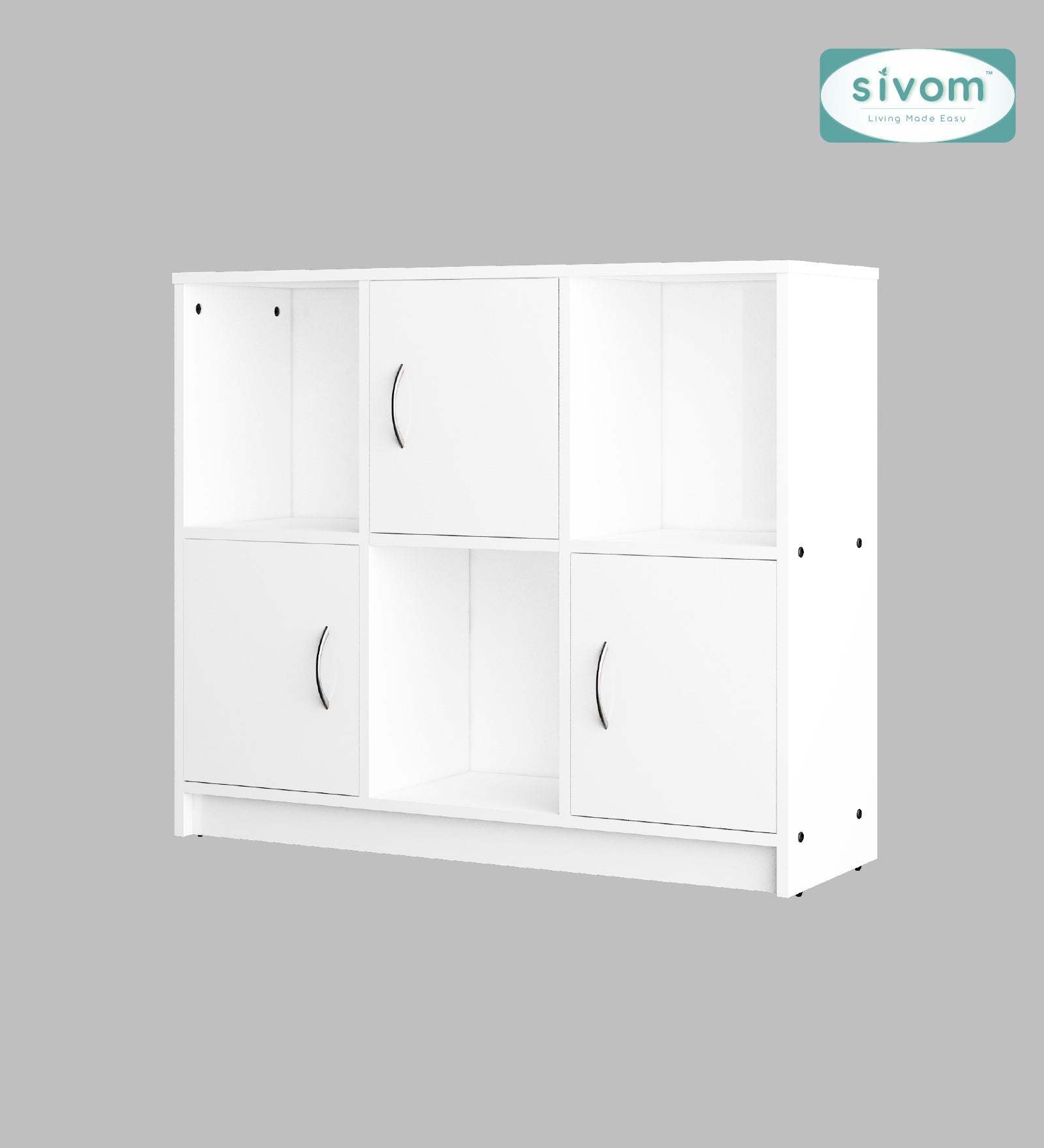 Sivom SIVOM Plaza Multipurpose Storage Unit/ Engineered Wood Free Standing Cabinet for Modern Homes | Elegant Design & Premium Finish