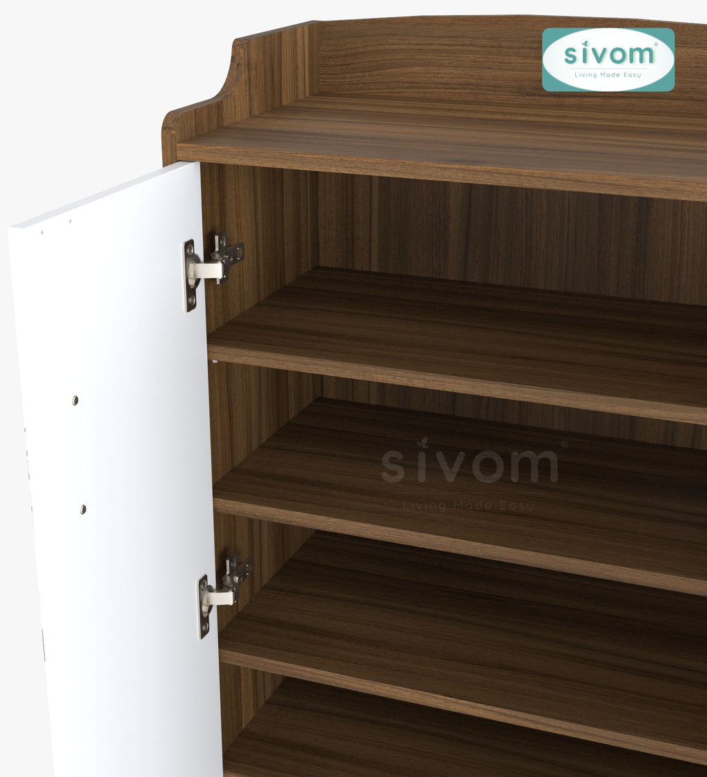 Sivom SIVOM Poland Digital Printed Engineered Wood Shoe Stand for Modern Homes | Elegant Design & Premium Finish