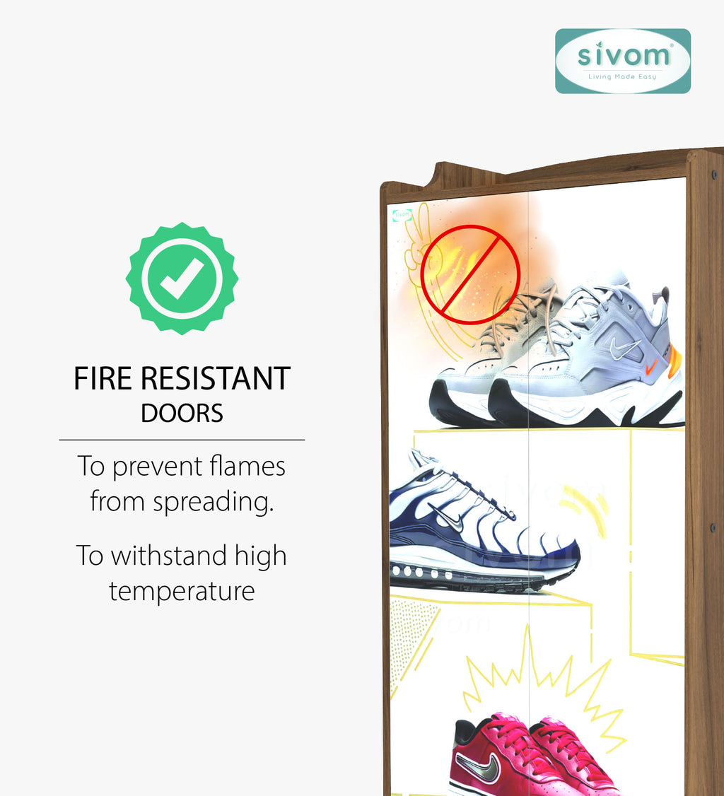 Sivom SIVOM Poland Digital Printed Engineered Wood Shoe Stand for Modern Homes | Elegant Design & Premium Finish