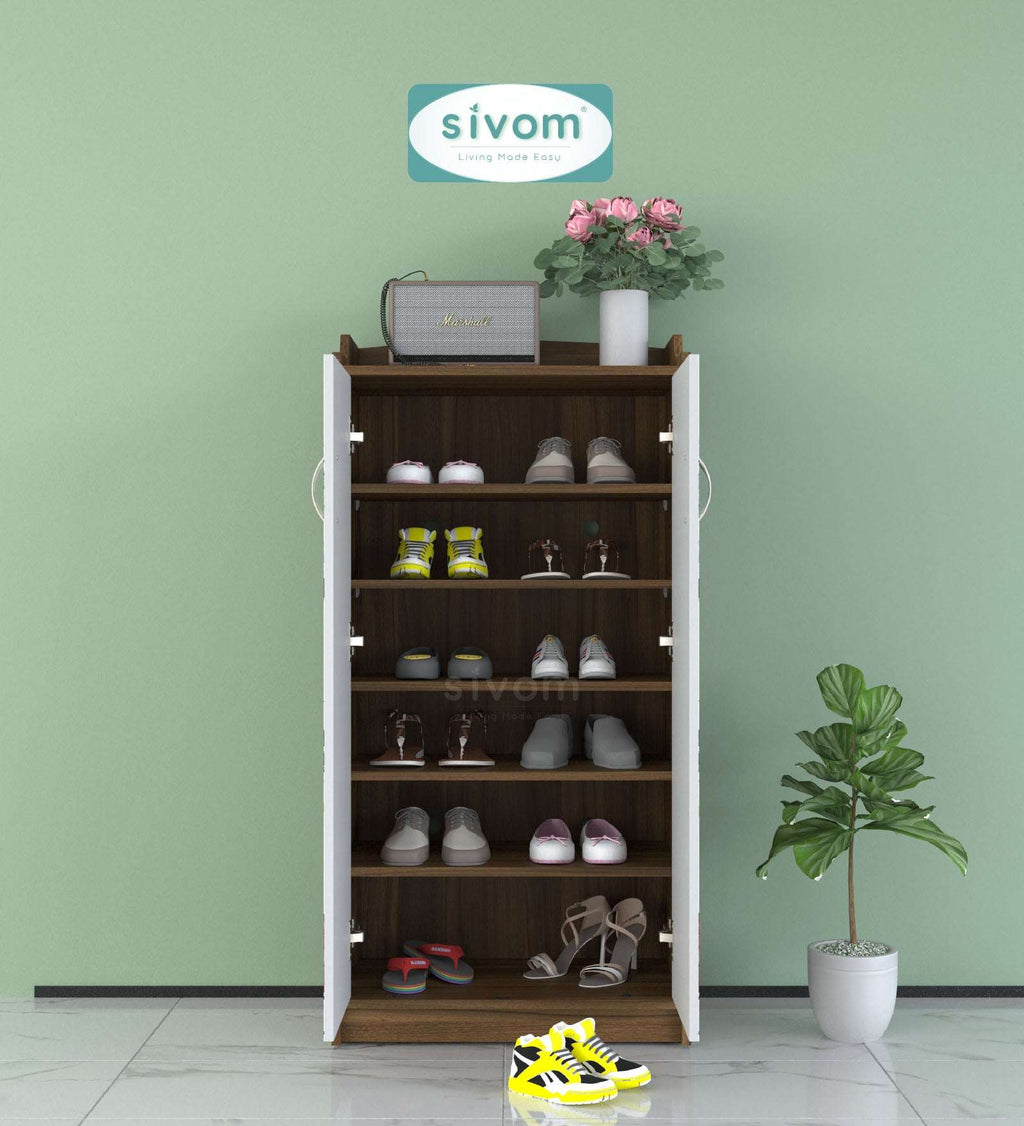 Sivom SIVOM Poland Digital Printed Engineered Wood Shoe Stand for Modern Homes | Elegant Design & Premium Finish