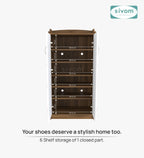 Sivom SIVOM Poland Digital Printed Engineered Wood Shoe Stand for Modern Homes | Elegant Design & Premium Finish