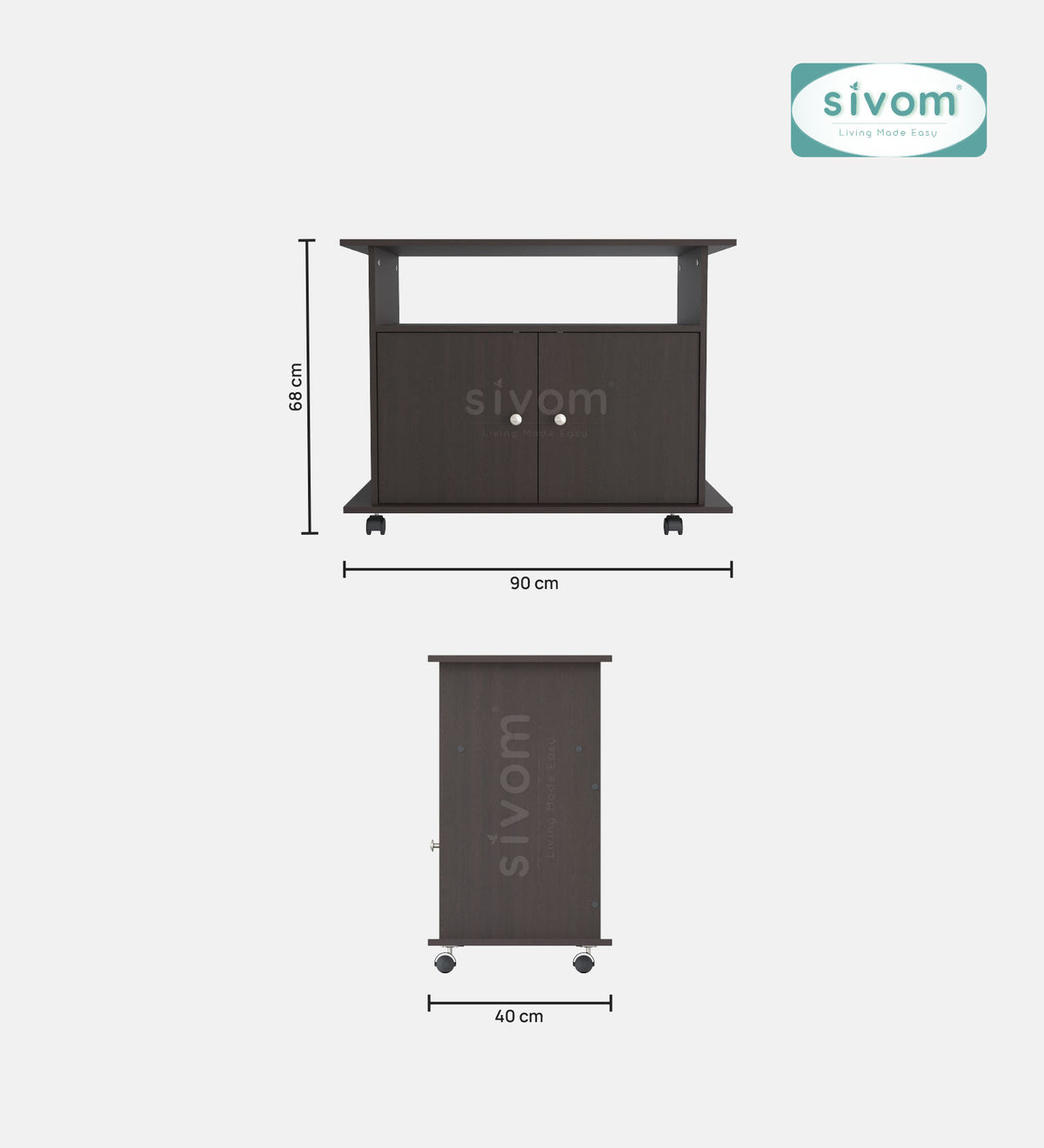 SIVOM POLAR Multipurpose TV Unit fits upto 43 inch with Storage Engineered Wood TV Entertainment Unit for Modern Homes | Elegant Design & Premium Finish