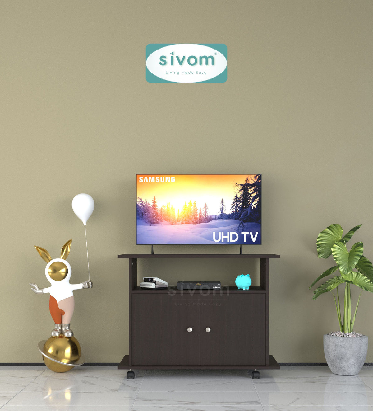 Sivom furniture SIVOM POLAR Multipurpose TV Unit fits upto 43 inch with Storage Engineered Wood TV Entertainment Unit for Modern Homes | Elegant Design & Premium Finish