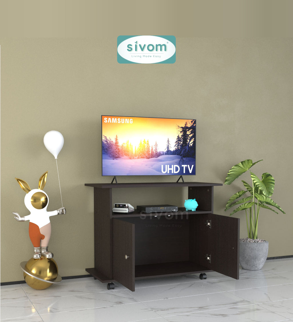 SIVOM POLAR Multipurpose TV Unit fits upto 43 inch with Storage Engineered Wood TV Entertainment Unit for Modern Homes | Elegant Design & Premium Finish