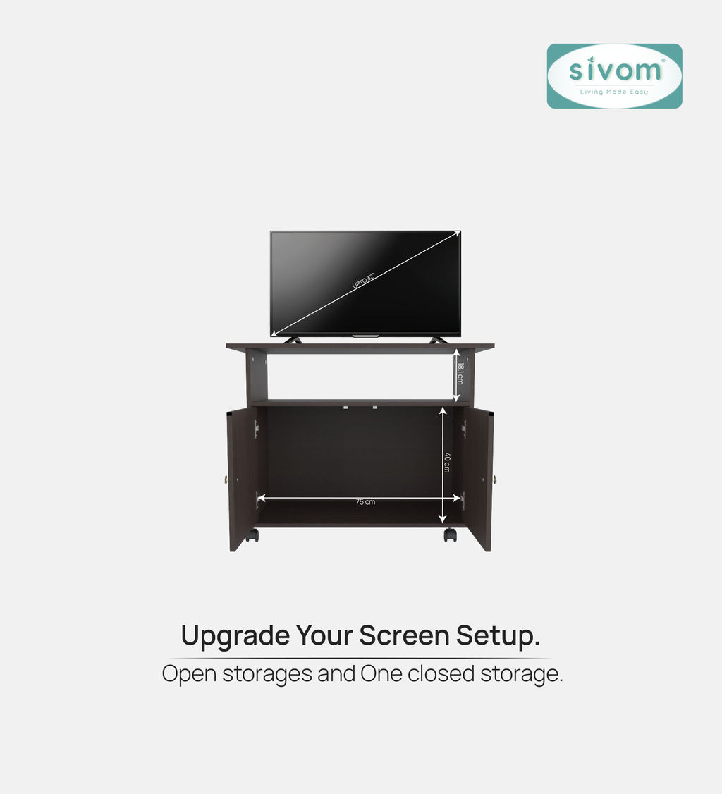 SIVOM POLAR Multipurpose TV Unit fits upto 43 inch with Storage Engineered Wood TV Entertainment Unit for Modern Homes | Elegant Design & Premium Finish