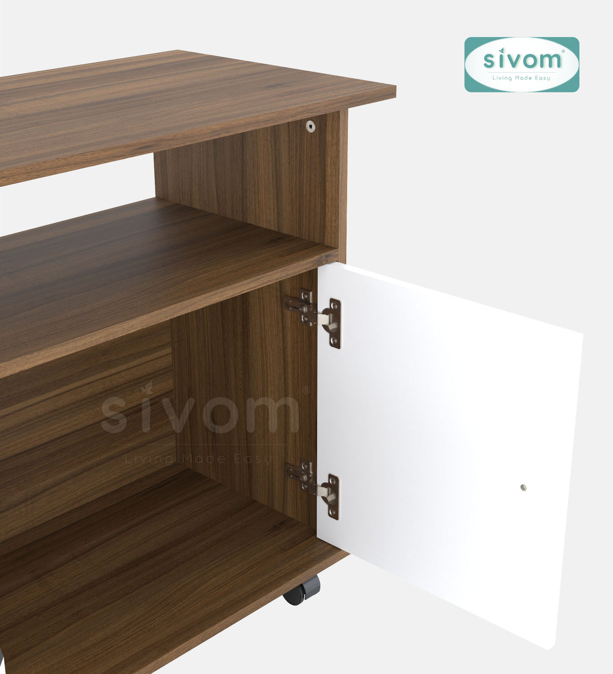 SIVOM POLAR Multipurpose TV Unit fits upto 43 inch with Storage Engineered Wood TV Entertainment Unit for Modern Homes | Elegant Design & Premium Finish