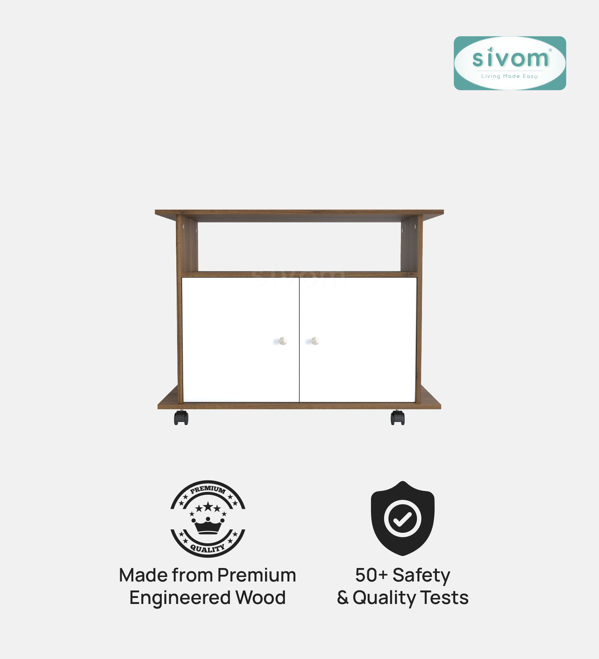 SIVOM POLAR Multipurpose TV Unit fits upto 43 inch with Storage Engineered Wood TV Entertainment Unit for Modern Homes | Elegant Design & Premium Finish