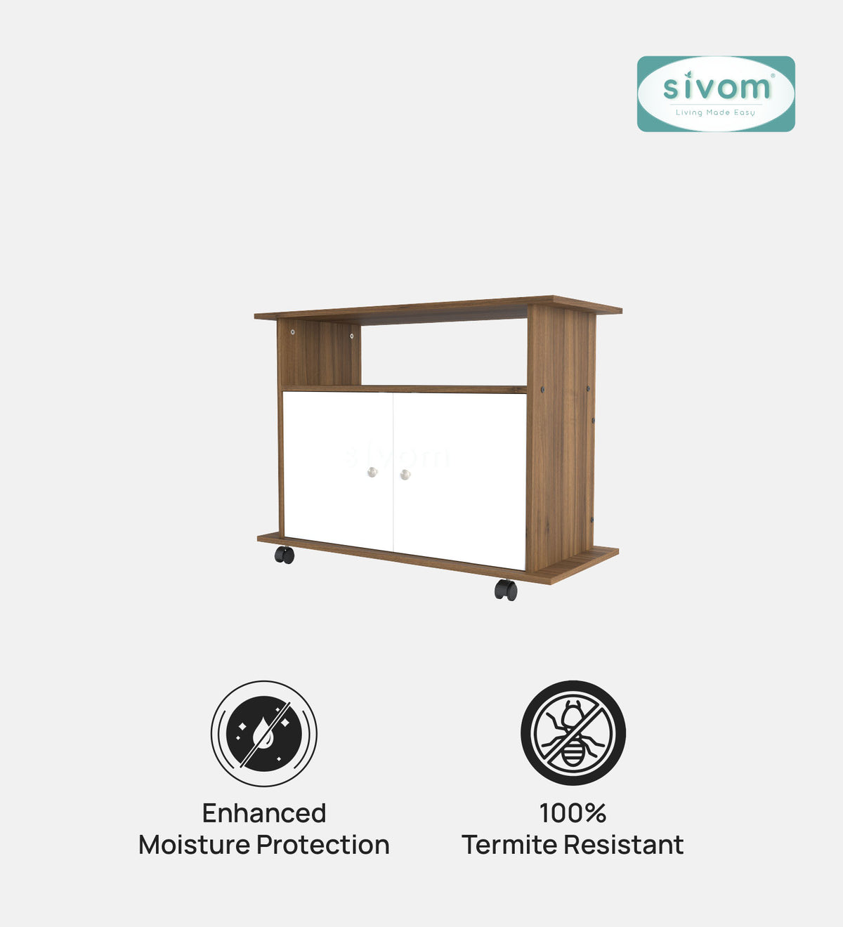 SIVOM POLAR Multipurpose TV Unit fits upto 43 inch with Storage Engineered Wood TV Entertainment Unit for Modern Homes | Elegant Design & Premium Finish