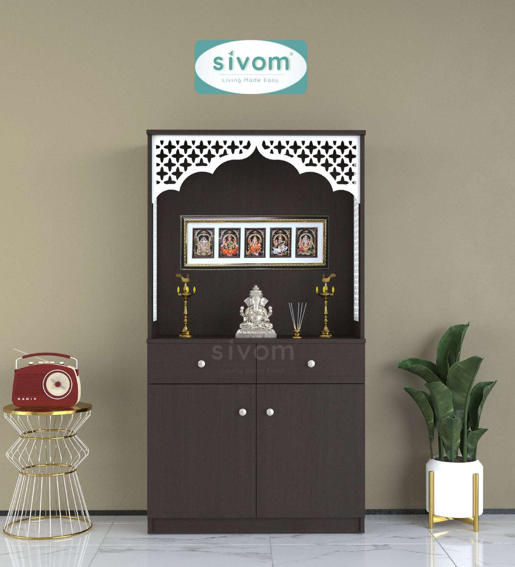 Sivom SIVOM Prime Home Temple/Pooja Unit/Home Mandir/ Engineered Wood Home Temple (Height: 148, Knock Down) for Modern Homes | Elegant Design & Premium Finish